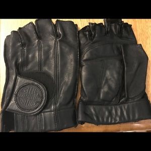 Harley Davidson fingerless leather gloves